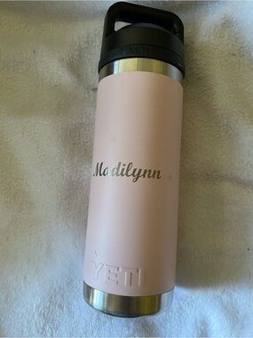 Yeti Pink Stainless Insulated Tumbler with Silver Name